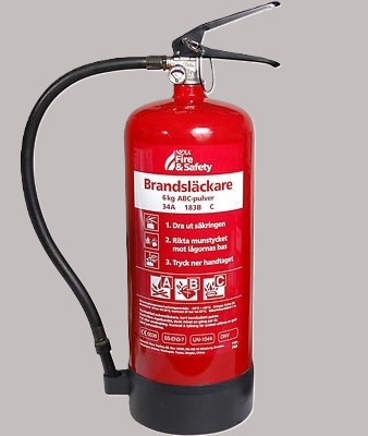 Systematiskt brandskyddsarbete. Brandsläckare.
